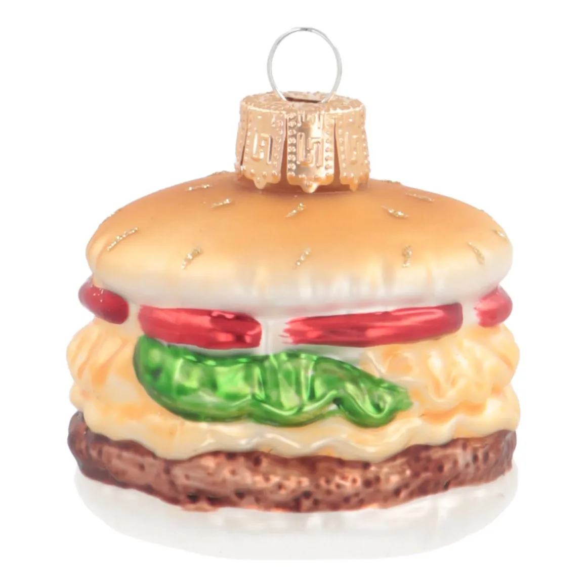 Anhänger Hamburger, Glas, 6 Cm