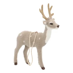 Anhänger Hirsch Grau, Aus Kunstfell, 13 Cm