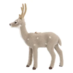 Anhänger Hirsch Grau, Aus Kunstfell, 13 Cm