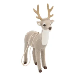 Anhänger Hirsch Grau, Aus Kunstfell, 13 Cm