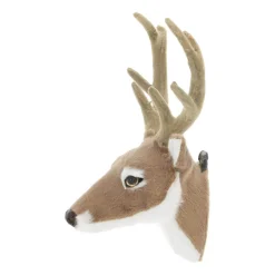Anhänger Hirschkopf, Hellbraun, Kunstfell, 16 Cm