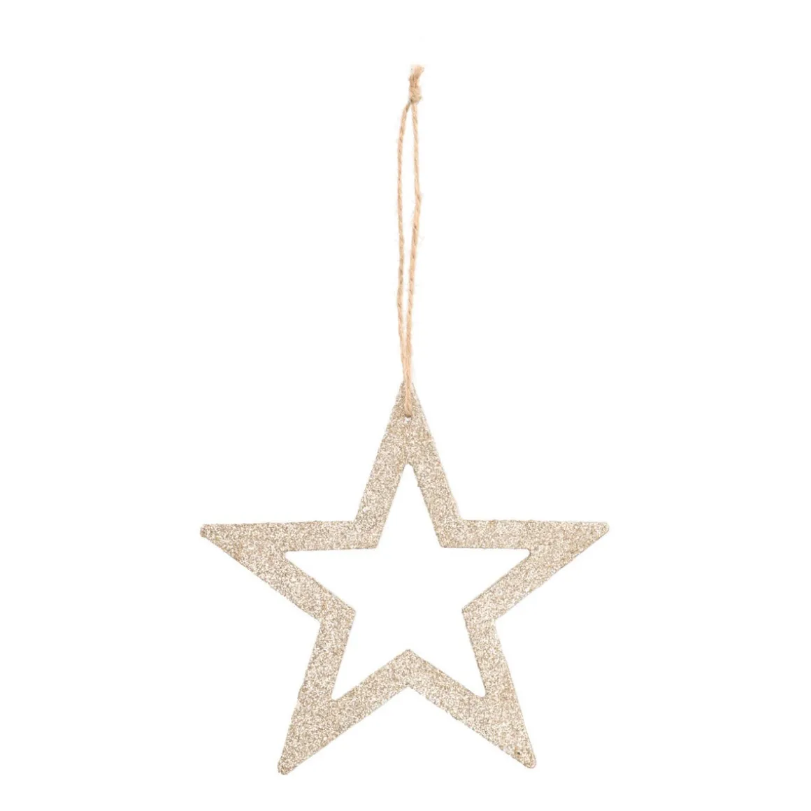 Anhänger Holz-Stern, Champagner, 15 Cm