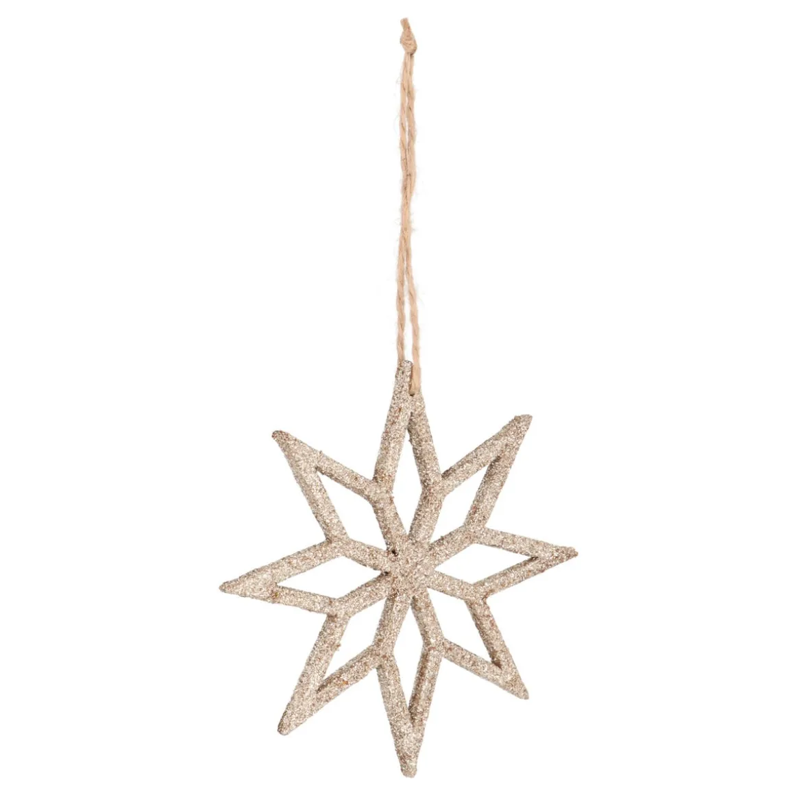 Anhänger Holz-Stern, Champagner, 12 Cm