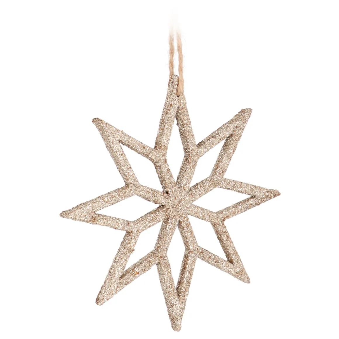 Anhänger Holz-Stern, Champagner, 12 Cm