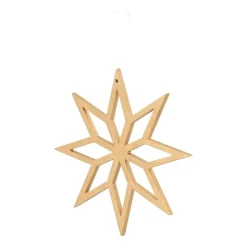 Anhänger Holz-Stern, Gold, 12 Cm