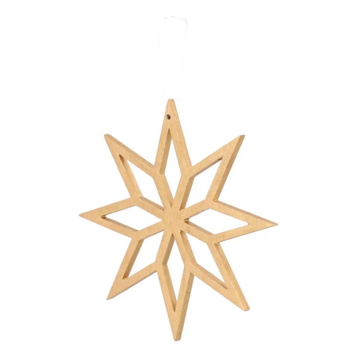 Anhänger Holz-Stern, Gold, 12 Cm