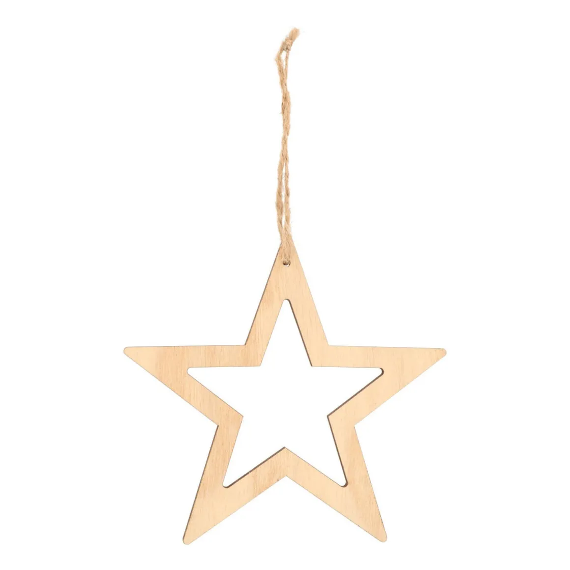 Anhänger Holz-Stern, Natur, 15 Cm