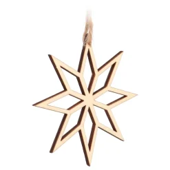 Anhänger Holz-Stern, Natur, 12 Cm