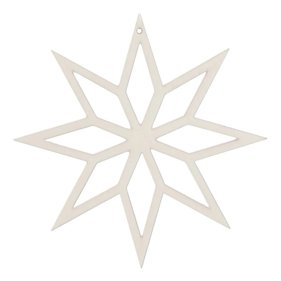 Anhänger Holz-Stern, Weiß, 12 Cm