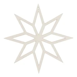 Anhänger Holz-Stern, Weiß, 12 Cm