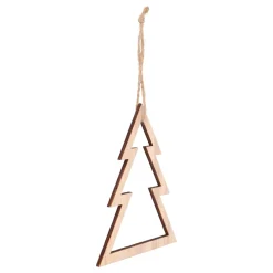 Anhänger Holz-Tannenbaum, Natur, 15 Cm