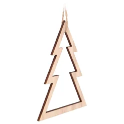 Anhänger Holz-Tannenbaum, Natur, 15 Cm