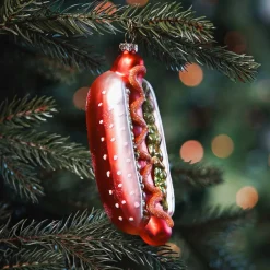Anhänger Hotdog, Glas, 14 Cm