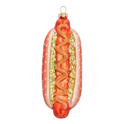 Anhänger Hotdog, Glas, 14 Cm