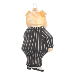 Anhänger Hund Mit Zigarre, Schwarz, Glas, 15 Cm