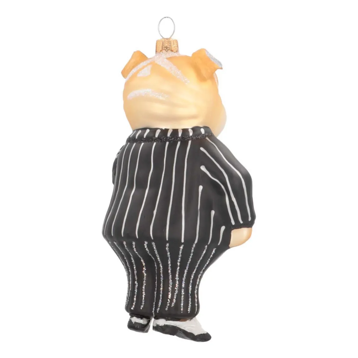 Anhänger Hund Mit Zigarre, Schwarz, Glas, 15 Cm