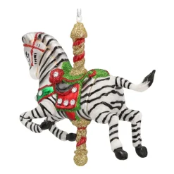 Anhänger Karussell-Zebra, Glas, 10 Cm