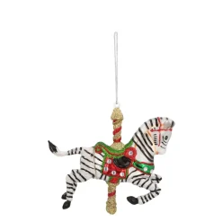 Anhänger Karussell-Zebra, Glas, 10 Cm