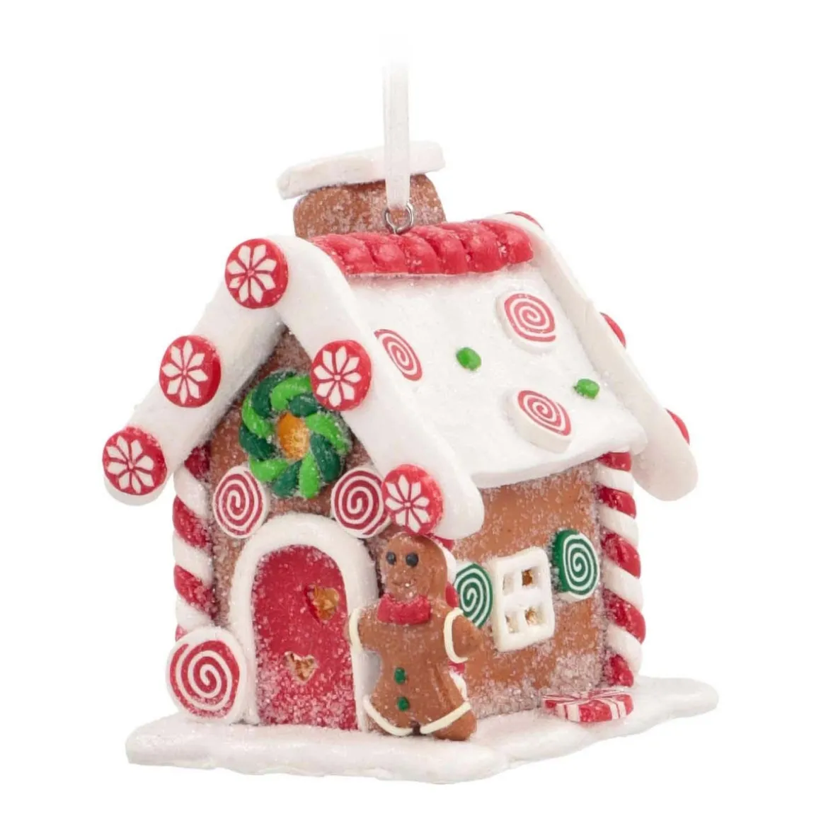 Anhänger LED Süßigkeitenhaus, Modelliermasse, 10 Cm