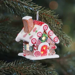 Anhänger LED Süßigkeitenhaus, Modelliermasse, 10 Cm