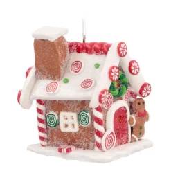 Anhänger LED Süßigkeitenhaus, Modelliermasse, 10 Cm