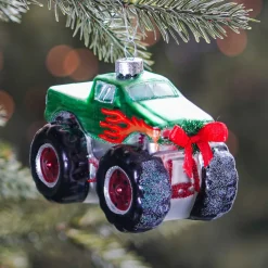 Anhänger Monstertruck, Glas, 11 Cm