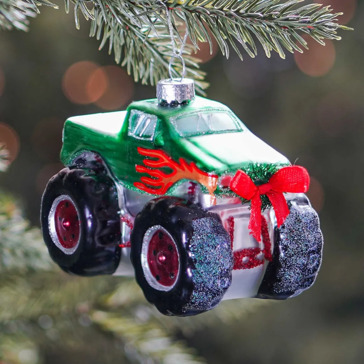 Anhänger Monstertruck, Glas, 11 Cm