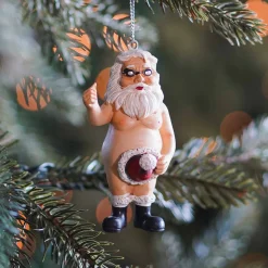 Anhänger Nackter Weihnachtsmann, Polyresin, 9 Cm