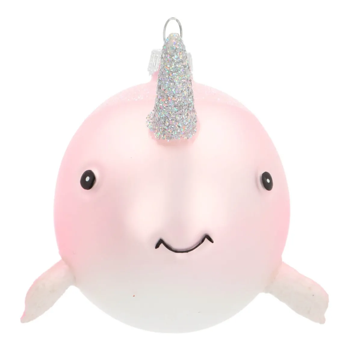 Anhänger Narwal, Rosa, Glas, 10 Cm