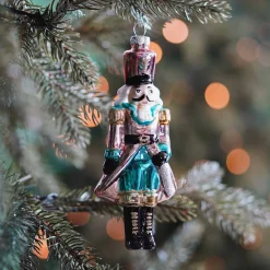 Anhänger Nussknacker König, Glas, 16 Cm