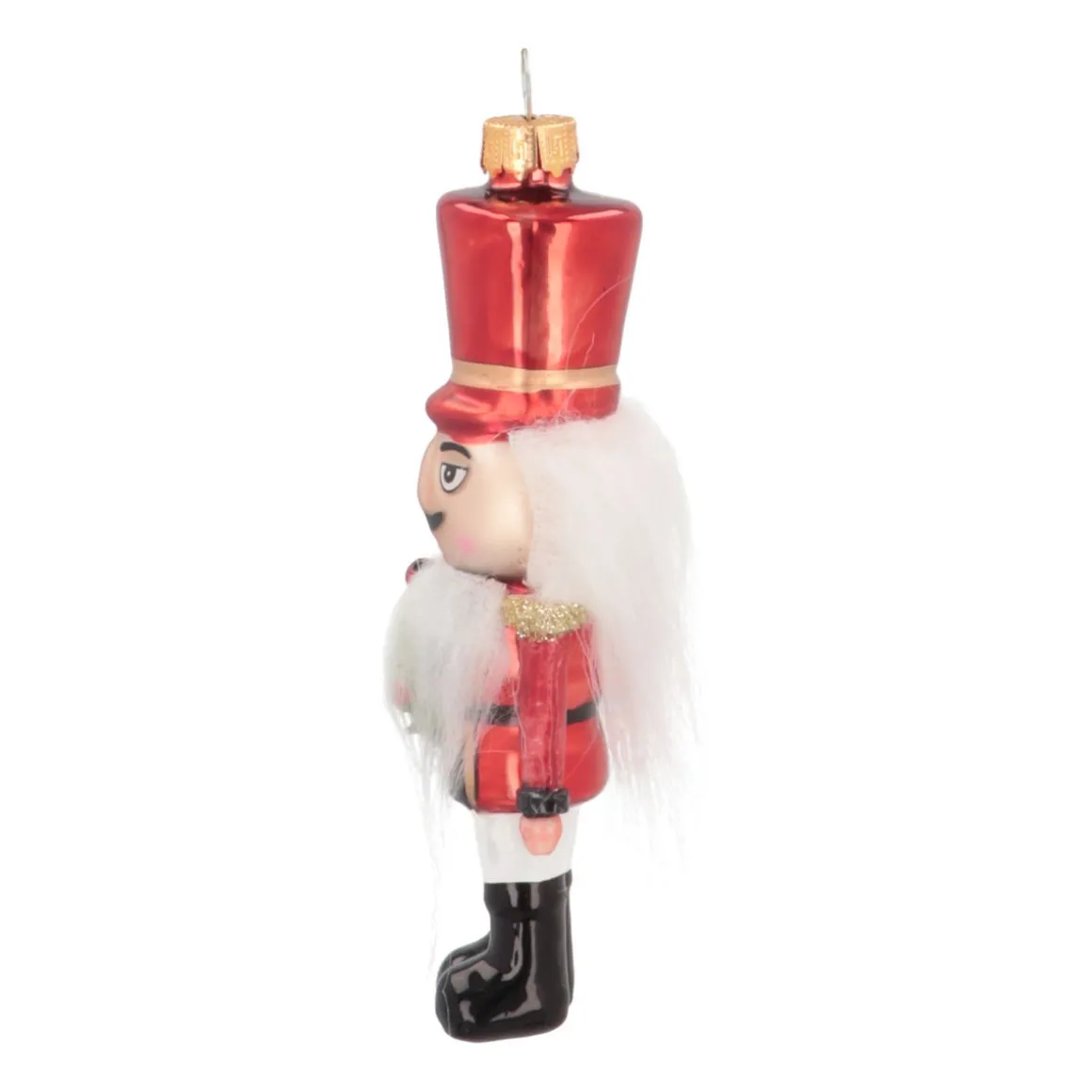 Anhänger Nussknacker, Rot, Glas, 13 Cm