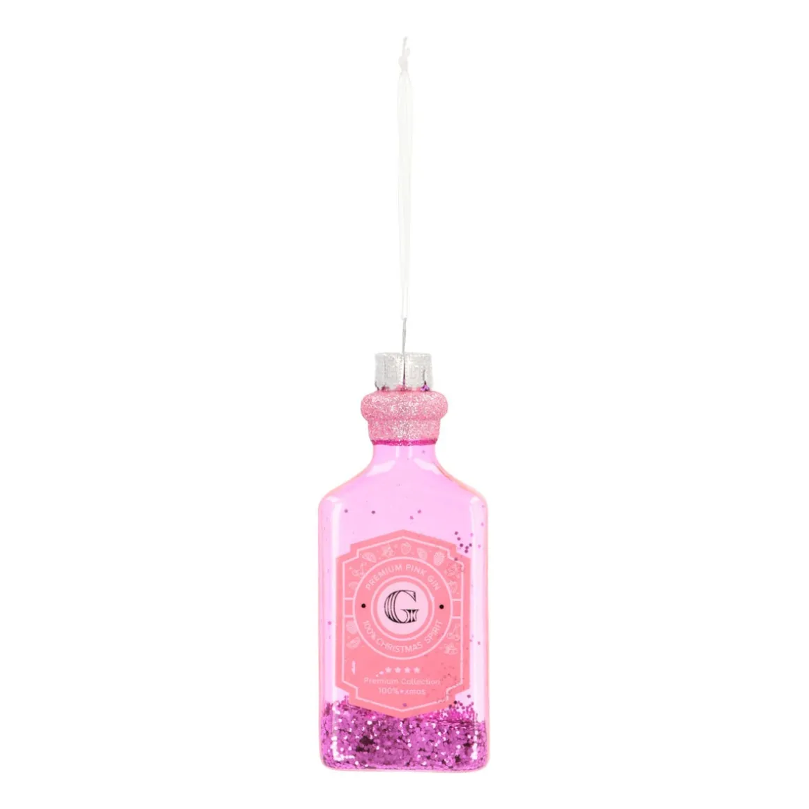 Anhänger Pink Gin, Glas, 12 Cm