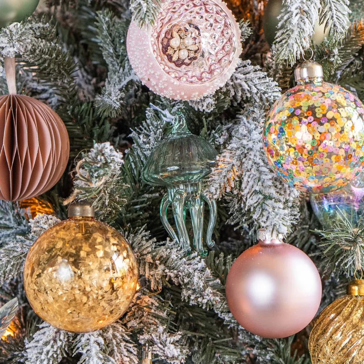 Anhänger Qualle, Blau, Glas, 12 Cm