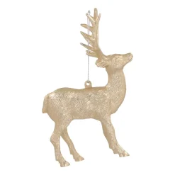 Anhänger Rentier, Champagner, Kunststoff, 15 Cm