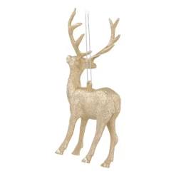 Anhänger Rentier, Champagner, Kunststoff, 15 Cm