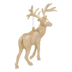 Anhänger Rentier, Champagner, Kunststoff, 13 Cm