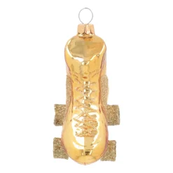 Anhänger Rollschuh, Gold, Glas, 8 Cm