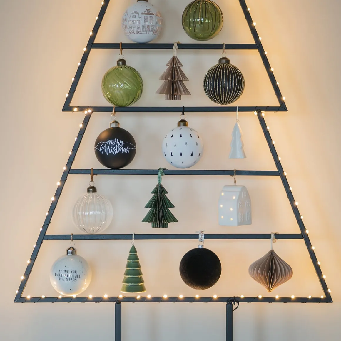 Anhänger Tannenbaum, Weiß, Porzellan, 7 Cm