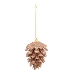 Anhänger Tannenzapfen Mit Bronze-Glitzer, 8 Cm