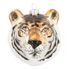 Anhänger Tiger-Kopf, Braun, Glas, 10 Cm