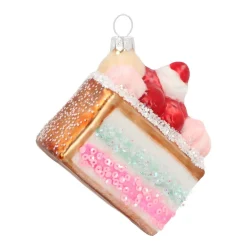 Anhänger Torte, Bunt, Glas, 8 Cm