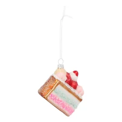 Anhänger Torte, Bunt, Glas, 8 Cm