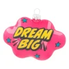 Anhänger Wolke „Dream Big“, Pink, Glas, 11 Cm