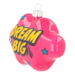 Anhänger Wolke „Dream Big“, Pink, Glas, 11 Cm
