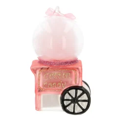 Anhänger Zuckerwattemaschine, Rosa, Glas, 10 Cm