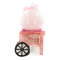 Anhänger Zuckerwattemaschine, Rosa, Glas, 10 Cm
