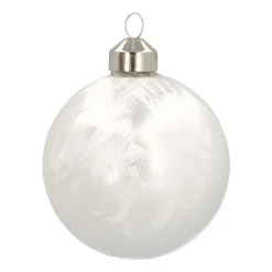 Außergewöhnliche Weihnachtskugel Eiseffekt, Weiß, Glas, 8 Cm