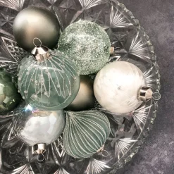 Außergewöhnliche Weihnachtskugel Eiseffekt, Weiß, Glas, 8 Cm