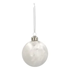 Außergewöhnliche Weihnachtskugel Eiseffekt, Weiß, Glas, 8 Cm