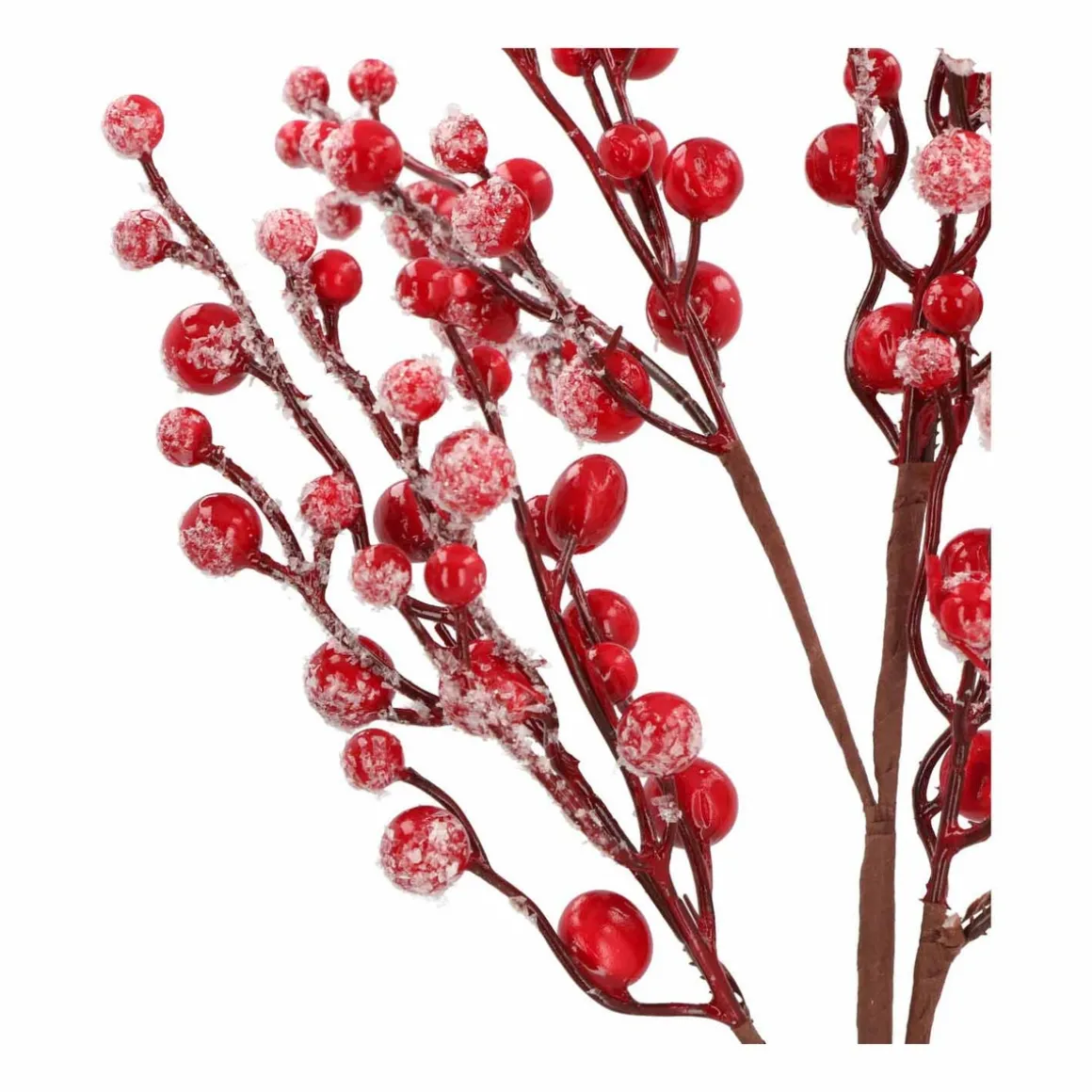 Beerenzweig Mit Frost-Look, Rot, Kunststoff, 43 Cm